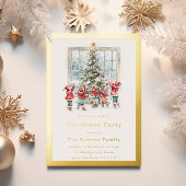 Invitation En Aluminium Fête de Noël pour enfants et arbres Gold Foil