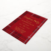 Invitation En Aluminium Fête de Noël Red Plaid Flannel (Rotation)