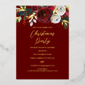 Invitation En Aluminium Fête de Noël Rouge (Recto)