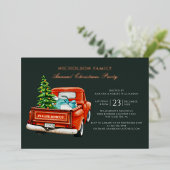 Invitation En Aluminium Fête de Noël Russe Plaid Gold (Debout devant)