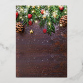 Invitation En Aluminium Fête de Noël rustique (Verso)