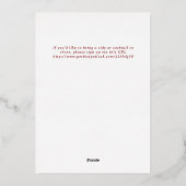 Invitation En Aluminium Fête de Noël simple à bascule rouge et blanc prepp (Verso)