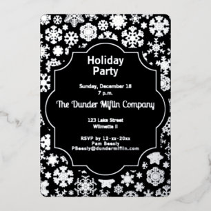 Invitation En Aluminium Fête de Noël Snowflake