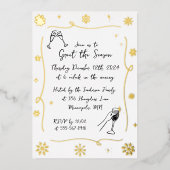 Invitation En Aluminium Fête de Noël Whimsical Cocktail d'hiver (Recto)