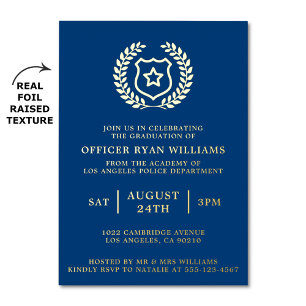 Invitation En Aluminium Fête de remise de diplôme de police Badge d'offici