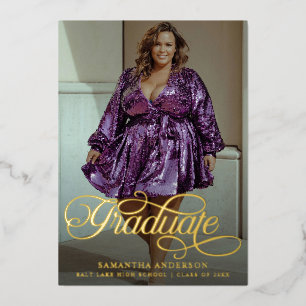 Invitation En Aluminium Fête de remise des diplômes de fin d'études supéri