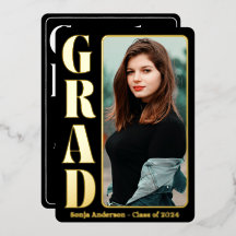 Fête de remise des diplômes moderne Photo Noir 1 