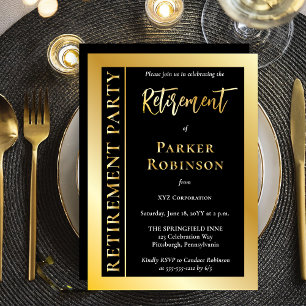 Invitation En Aluminium Fête de retraite simple élégante minimaliste