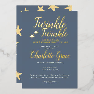 Invitation En Aluminium Fête de révélation de bébé Twinkle Twinkle Little