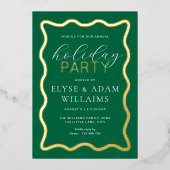 Invitation En Aluminium Fête de vacances Wave Green (Recto)
