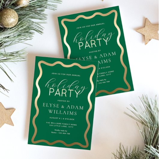 Invitation En Aluminium Fête de vacances Wave Green