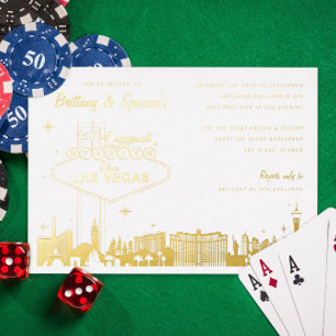 Invitation En Aluminium Fête d'engagement sur le thème de Las Vegas