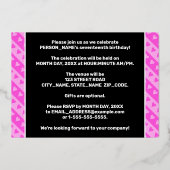 Invitation En Aluminium Fête des 17 ans — Cœurs roses et rayures amusants (Verso)