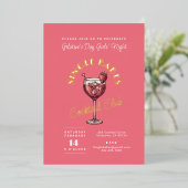 Invitation En Aluminium Fête des célibataires Saint-Valentin Cocktail Rose (Debout devant)