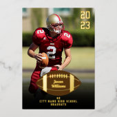 Invitation En Aluminium Fête des diplômés de football (Recto)