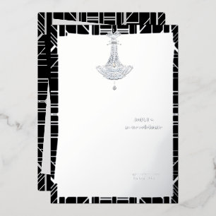 Invitation En Aluminium Fête des mariées à rabat classique ARGENT Gatsby