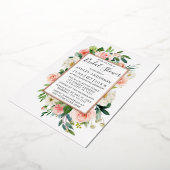 Invitation En Aluminium Fête des mariées Aquarelle rose Floral Rose Or (Rotation)