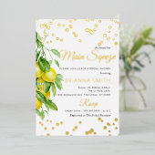 Invitation En Aluminium Fête des mariées citron à huile (Debout devant)