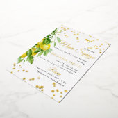 Invitation En Aluminium Fête des mariées citron à huile (Rotation)