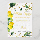 Invitation En Aluminium Fête des mariées citron réelle (Recto)