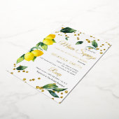 Invitation En Aluminium Fête des mariées citron réelle (Rotation)