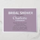 Invitation En Aluminium Fête des mariées classique moderne Lavender (Recto)