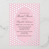 Invitation En Aluminium Fête des mariées Coeurs roses (Recto)