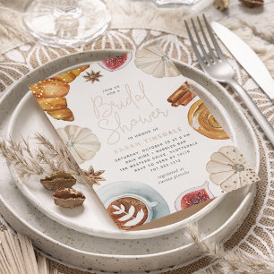 Invitation En Aluminium Fête des mariées d'automne confortable Brunch Rose