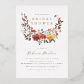 Invitation En Aluminium Fête des mariées d'automne des Fleurs sauvages d'a (Recto)