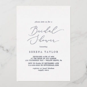 Invitation En Aluminium Fête des mariées de calligraphie à huile d'argent