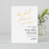 Invitation En Aluminium Fête des mariées de calligraphie moderne Soirée (Debout devant)