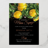 Invitation En Aluminium Fête des mariées de citron élégant et élégant Real (Recto)