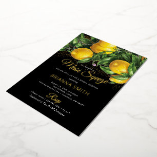 Invitation En Aluminium Fête des mariées de citron élégante et classique