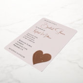 Invitation En Aluminium Fête des mariées de coeur rose pâle (Rotation)