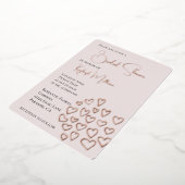 Invitation En Aluminium Fête des mariées de Coeurs Doux Roses (Rotation)