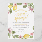 Invitation En Aluminium Fête des mariées de couronnes de citron fleuri (Recto)