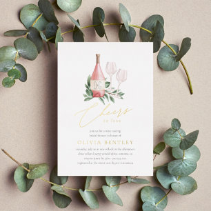 Invitation En Aluminium Fête des mariées de dégustation de vin à l'amour