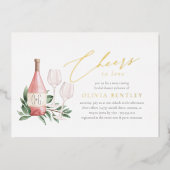 Invitation En Aluminium Fête des mariées de dégustation de vin à l'amour (Recto)