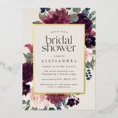 Invitation En Aluminium Fête des mariées de fleurs de prune (Recto)