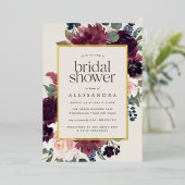 Invitation En Aluminium Fête des mariées de fleurs de prune (Debout devant)