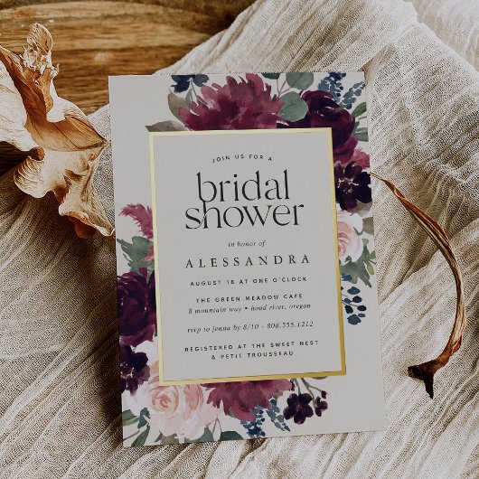 Invitation En Aluminium Fête des mariées de fleurs de prune