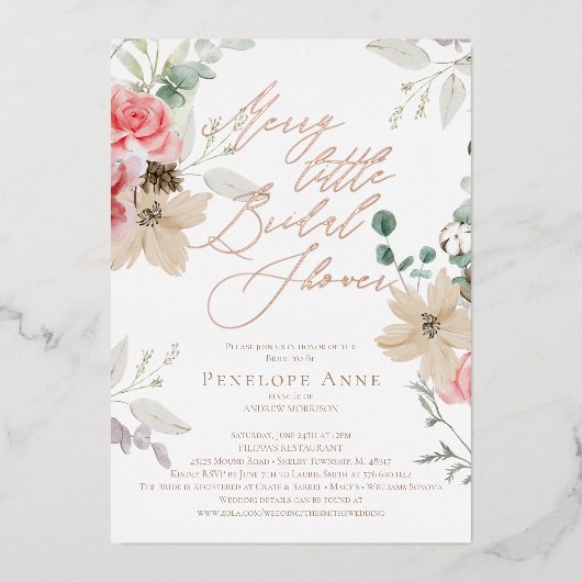 Invitation En Aluminium Fête des mariées de Noël festive - Élégante et amu (Recto)