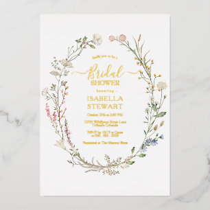 Invitation En Aluminium Fête des mariées de printemps de Fleur sauvage rus