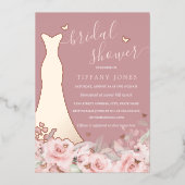 Invitation En Aluminium Fête des mariées de robe Rose flush (Recto)