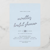 Invitation En Aluminium Fête des mariées Décontracté simple Bleu clair et  (Recto)