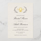 Invitation En Aluminium Fête des mariées des abeilles dorées (Recto)