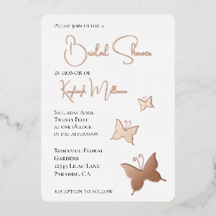 Invitation En Aluminium Fête des mariées des papillons