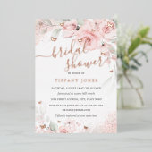 Invitation En Aluminium Fête des mariées d'or Rose rose (Debout devant)