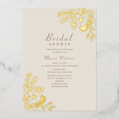 Invitation En Aluminium Fête des mariées en or ivoire (Recto)