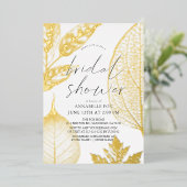 Invitation En Aluminium Fête des mariées Feuille Or Delicate (Debout devant)